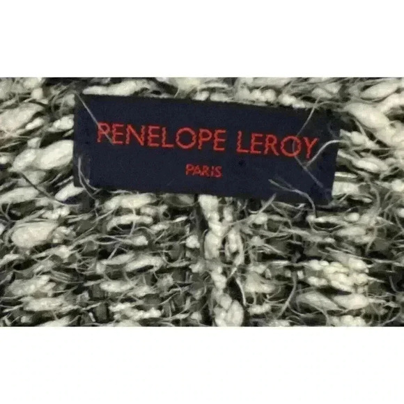 Penelope Leroy Paris Women’s Medium Fuzzy Black And White Cozy Cardigan - Picture 2 of 6